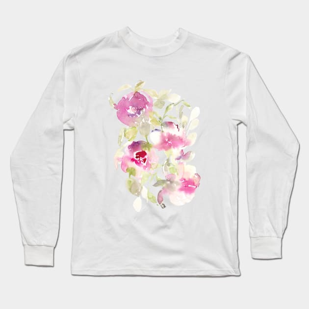 Persephone Rose Watercolor Collection Long Sleeve T-Shirt by Harpleydesign